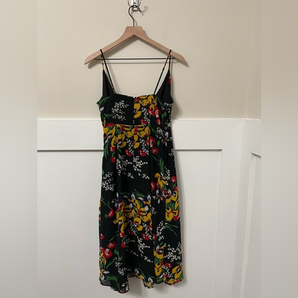 Madewell Multi-Color Cami Floral Orchid Bouquet Wrap Midi High-Low Dress Size 0 - Picture 8 of 10
